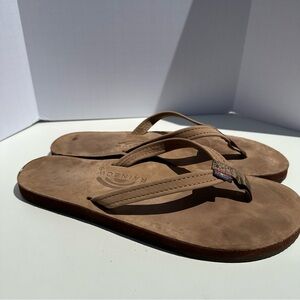 Rainbow Leather Flip-flops